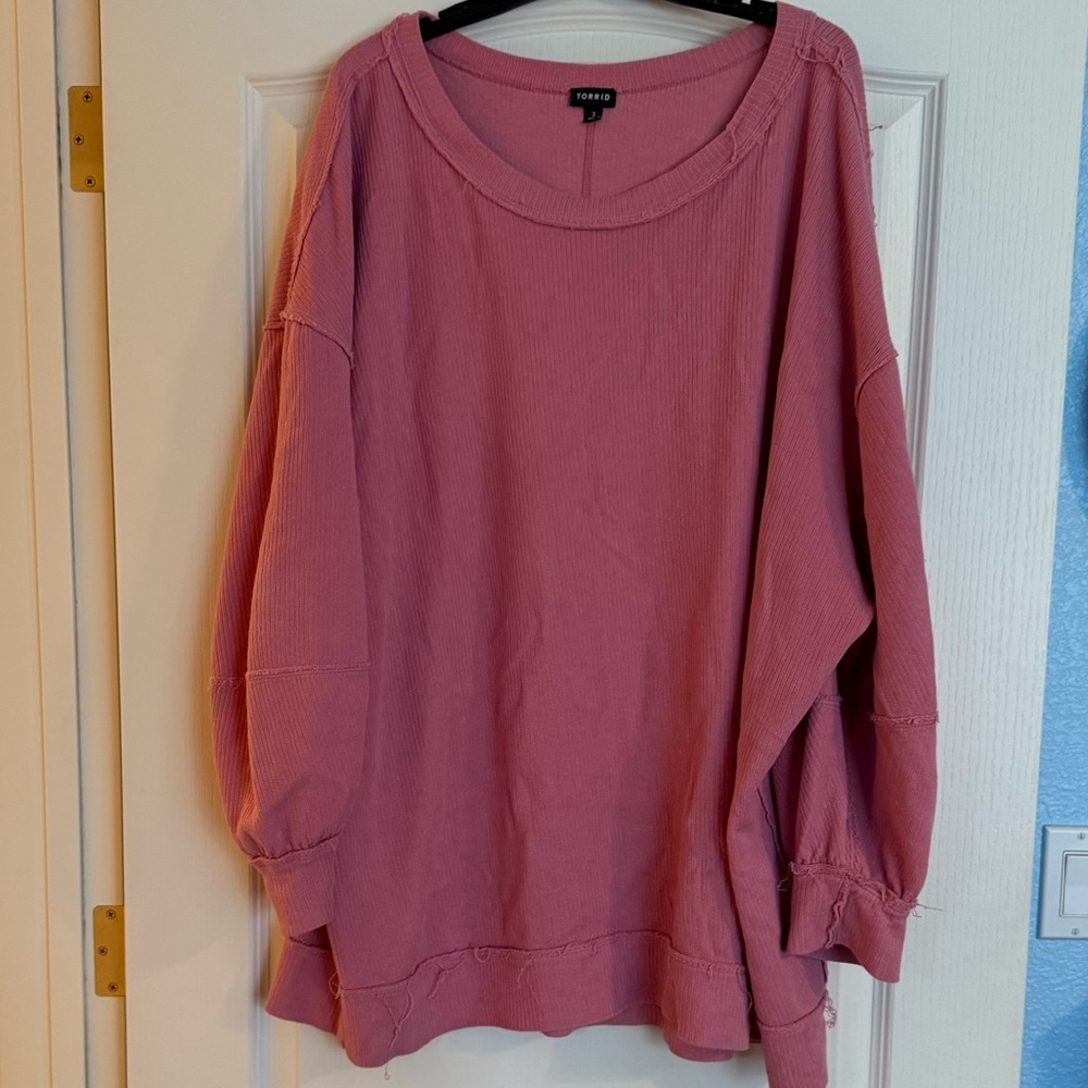 Torrid Women's Soft Pink Crew Neck Sweater